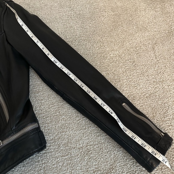 All Saints Conroy Leather Jacket Size 4 XS Ink - Picture 8 of 10